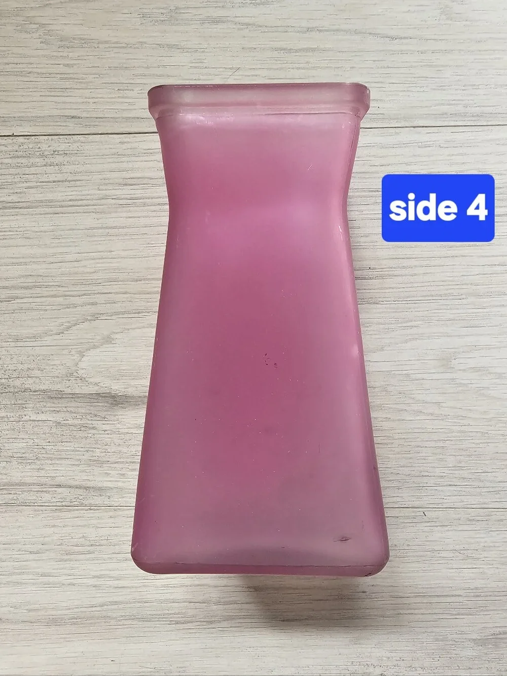 Frosted Pink Square Glass Gathering Vase - Home Accents Pink